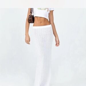 Princess Polly White Knit Pencil Skirt